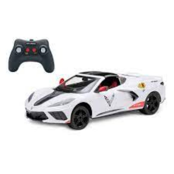 Corvette Stingrays Sports Car 22" FF Usb Showcase 1:8 Scale R/C C-8 White 🆕NWT! - Picture 5 of 11